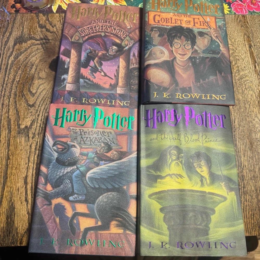 Harry Potter American First Edition Book Lot 1, 3, 4, And 6 W/ Errors Hard Cover